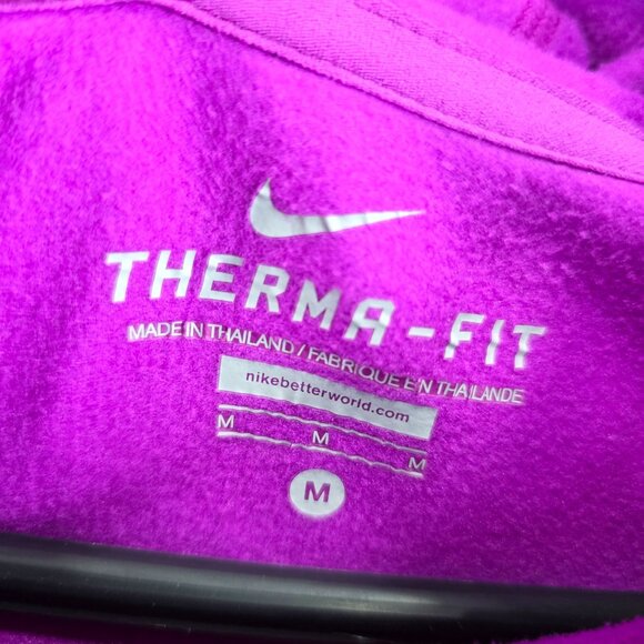 Womens Nike Therma Fit Purple Hoodie Sweatshirt Drawstring Polyester Size M - Picture 2 of 8